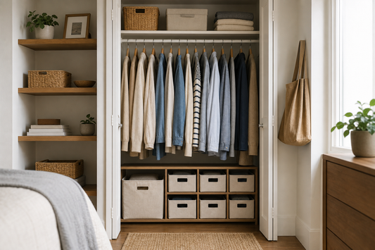 Unbranded repeatable routine scene featuring practical small-space organization
