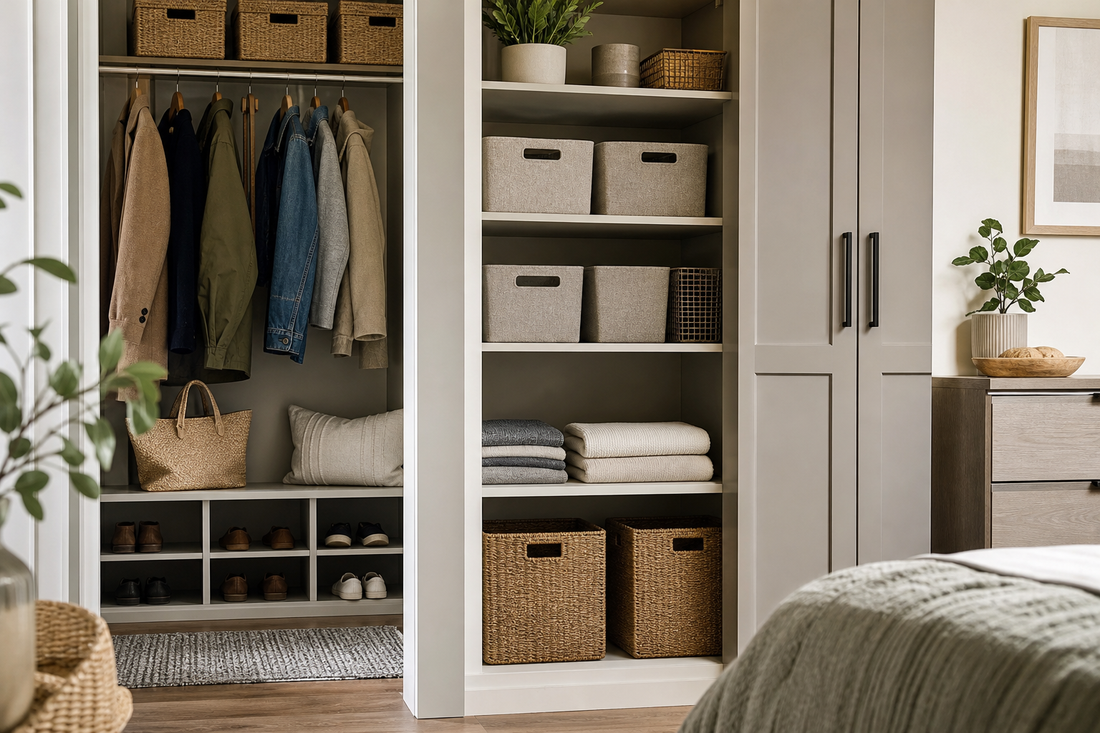 Unbranded practical sequence scene featuring practical storage solutions