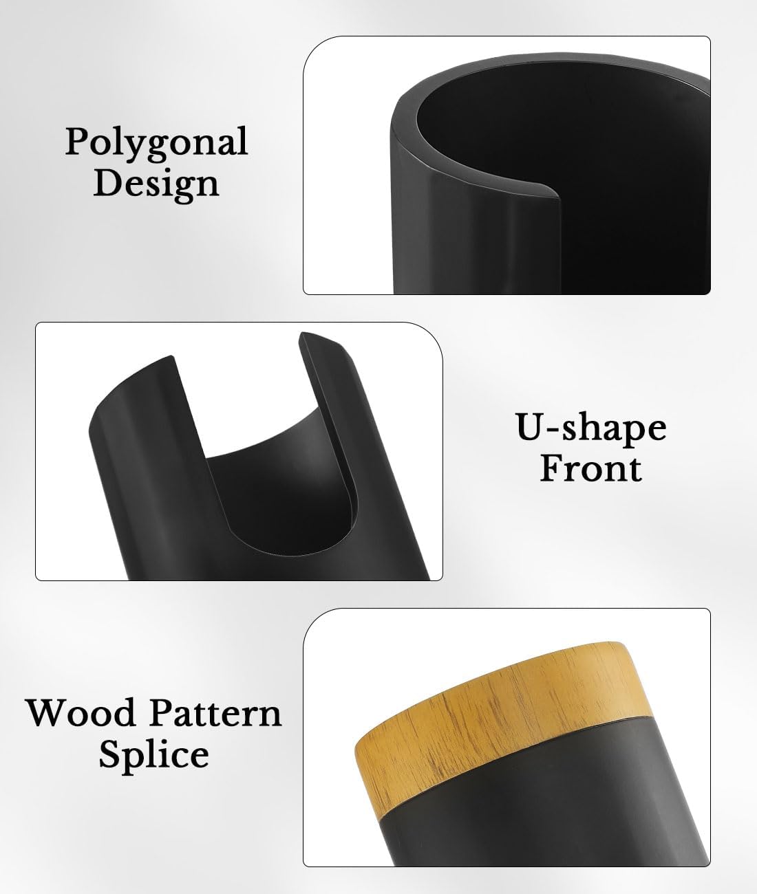 Luxspire Dixie Cup Dispenser, 3+7oz Bathroom Cup Dispenser, Marble Resin Dixie Cup Holder, Disposable Bathroom Paper Cup Holder, Cotton Pad Holder, Guest Bathroom Essentials, Matte Black, 2 Pack