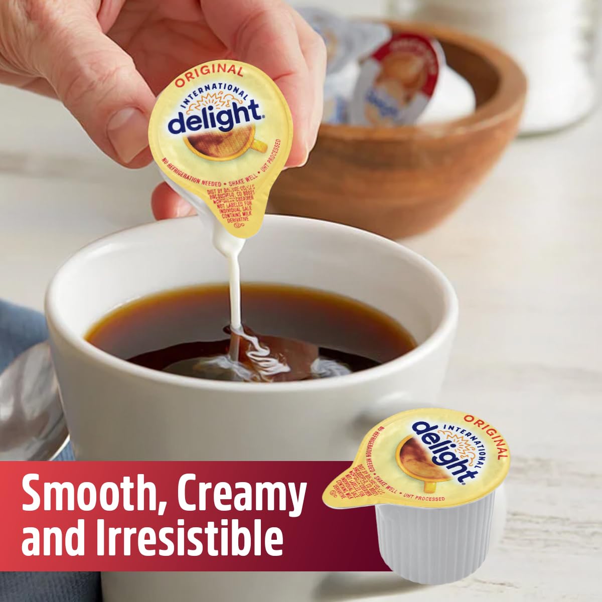 Original Coffee Creamer Singles, 48 Pack of individual coffee creamers, Non Dairy Creamer Cups for Easy Portion Control and Fresh Flavor, Single Serve Coffee Cream for Hotels and Everyday Use