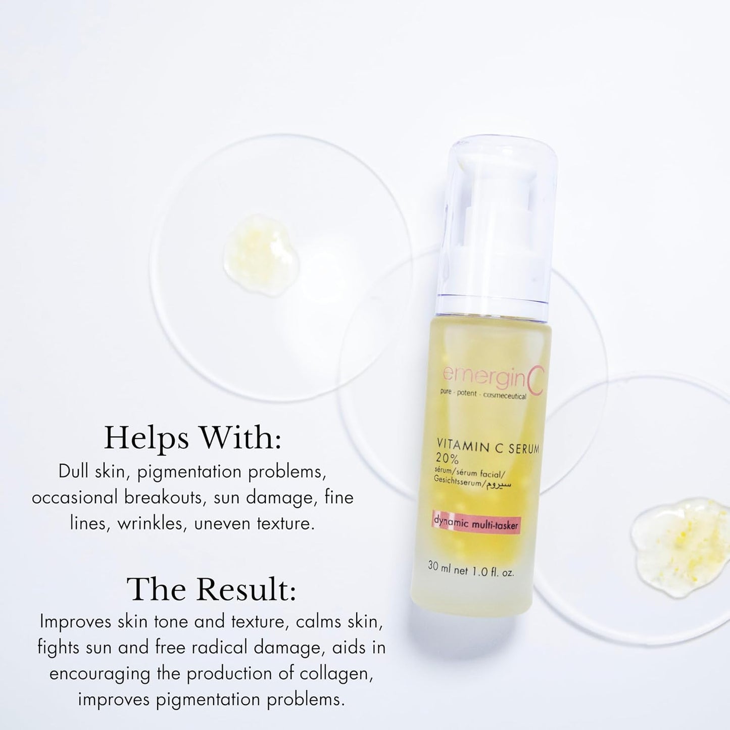 emerginC 20% Vitamin C Facial Serum - Extra Strength Micro-Encapsulated Spheres to Help Address Visible Signs of Aging (1 Ounce, 30 ml)